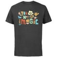 thumbnail image 1 of Disney Princess You are Made of Magic Jasmine & Cinderella - Short Sleeve Cotton T-Shirt for Adults - Customized-Charcoal Heather, 1 of 5