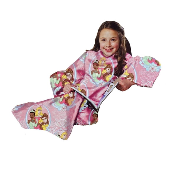 Disney Princess Youth Comfy Throw ~ The Blanket with Sleeves - With Cinderella, Jasmine & Belle