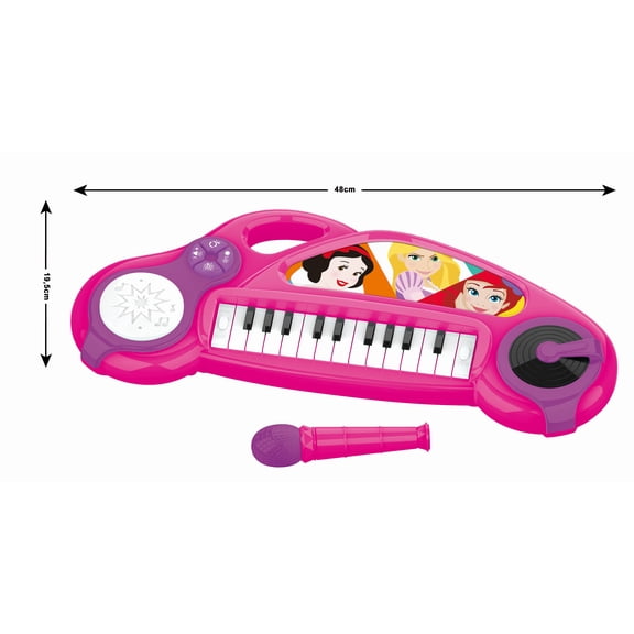 Lexibook Disney Princess Electronic Piano with Light Effects, Microphone and DJ Player, Pink/Purple
