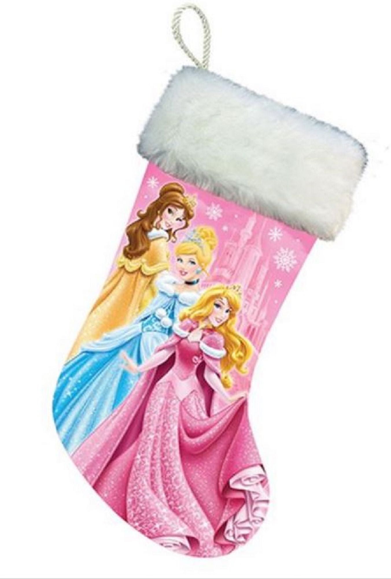 Disney Princess Silky Pink Belle Jasmine Moana Ariel Christmas Holiday  Stocking