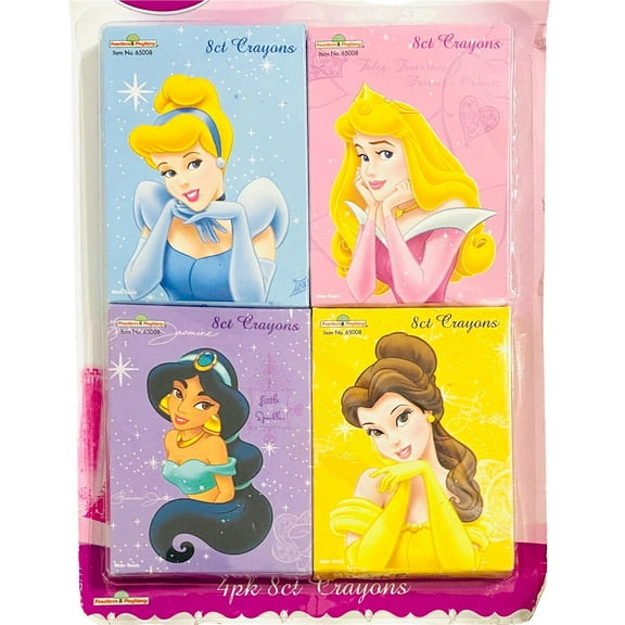 Disney Princesses 4 Pack with 8 Count Crayons