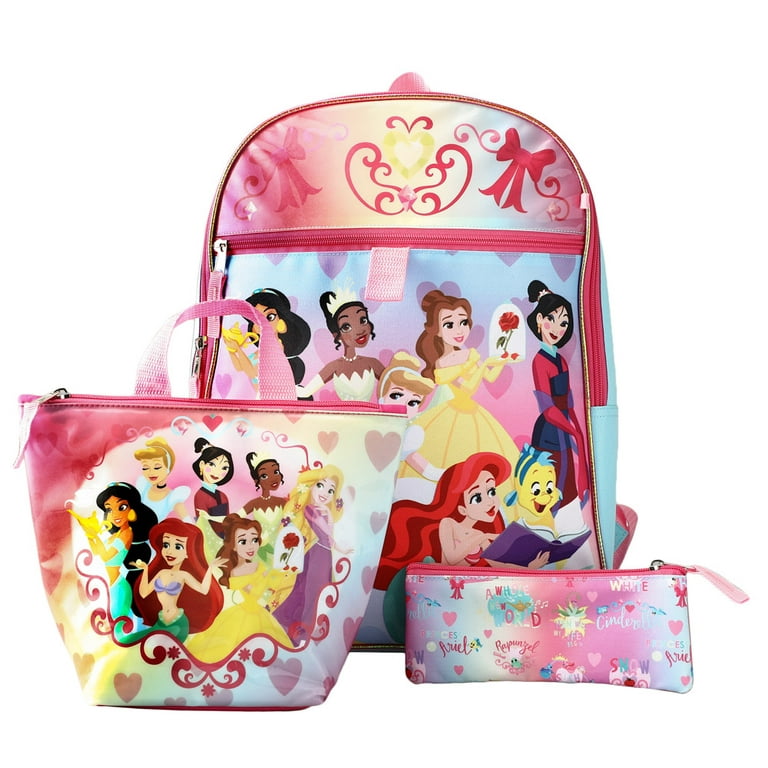 Princess Character Authentic Licensed Pink Lunch bag with Water Bottle
