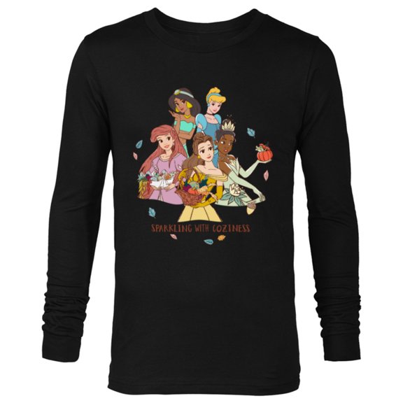 Disney Princesses Charming with Coziness Fall - Long Sleeve T-Shirt for Men - Customized-Black