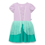 Disney Princess Girls Moana Cosplay Dress with Flutter Sleeves, Sizes 4-12