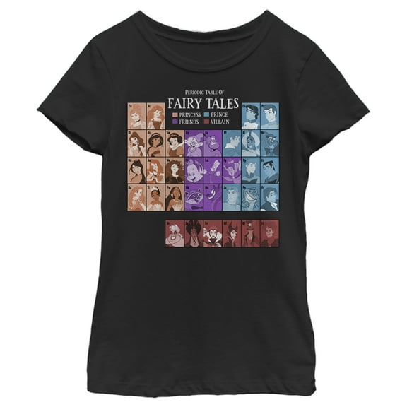 Disney Princesses Girls' Princess Periodic Table T-Shirt