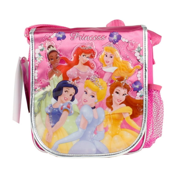 Disney Princesses Insulated Lunch Mini Messenger Style Bag with Flower Design