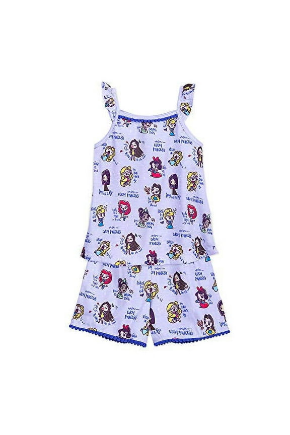Princesses Lavender Purple Character Pajama Shorts Set for Girls Size 3