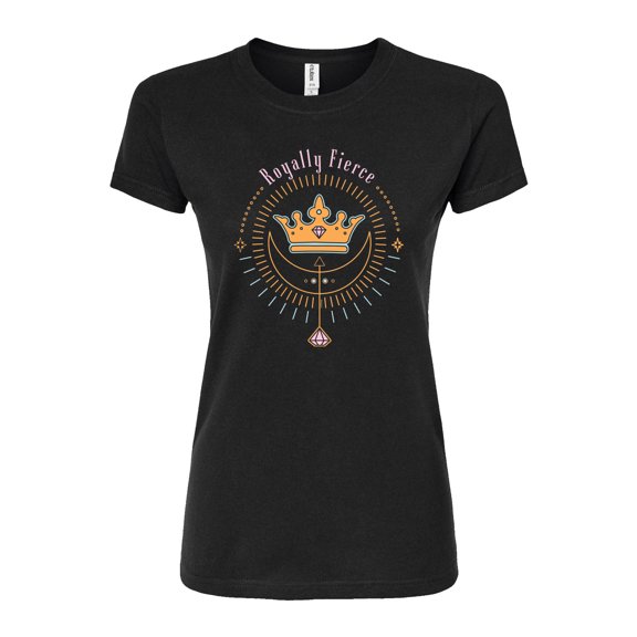 Disney Princesses - Royally Fierce Crown & Diamonds - Juniors Fitted Graphic T-Shirt