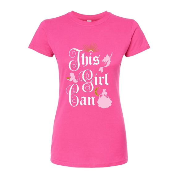 Disney Princesses - This Girl Can Empowerment - Juniors Fitted Graphic T-Shirt