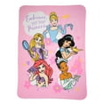 thumbnail image 1 of Disney Princesses Throw Blanket 45x60 Ariel Jasmine Tiana Rapunzel Girls Pink, 1 of 2
