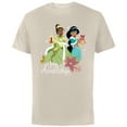 thumbnail image 1 of Disney Princesses Tiana & Jasmine - Short Sleeve Cotton T-Shirt for Adults - Customized-Natural, 1 of 5