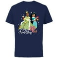 thumbnail image 1 of Disney Princesses Tiana & Jasmine - Short Sleeve Cotton T-Shirt for Adults - Customized-Navy, 1 of 5