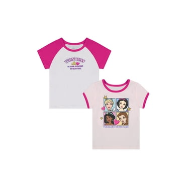 Disney Princesses Toddler Girl 2 Pack Tee Shirts, Sizes 12 Months-5T