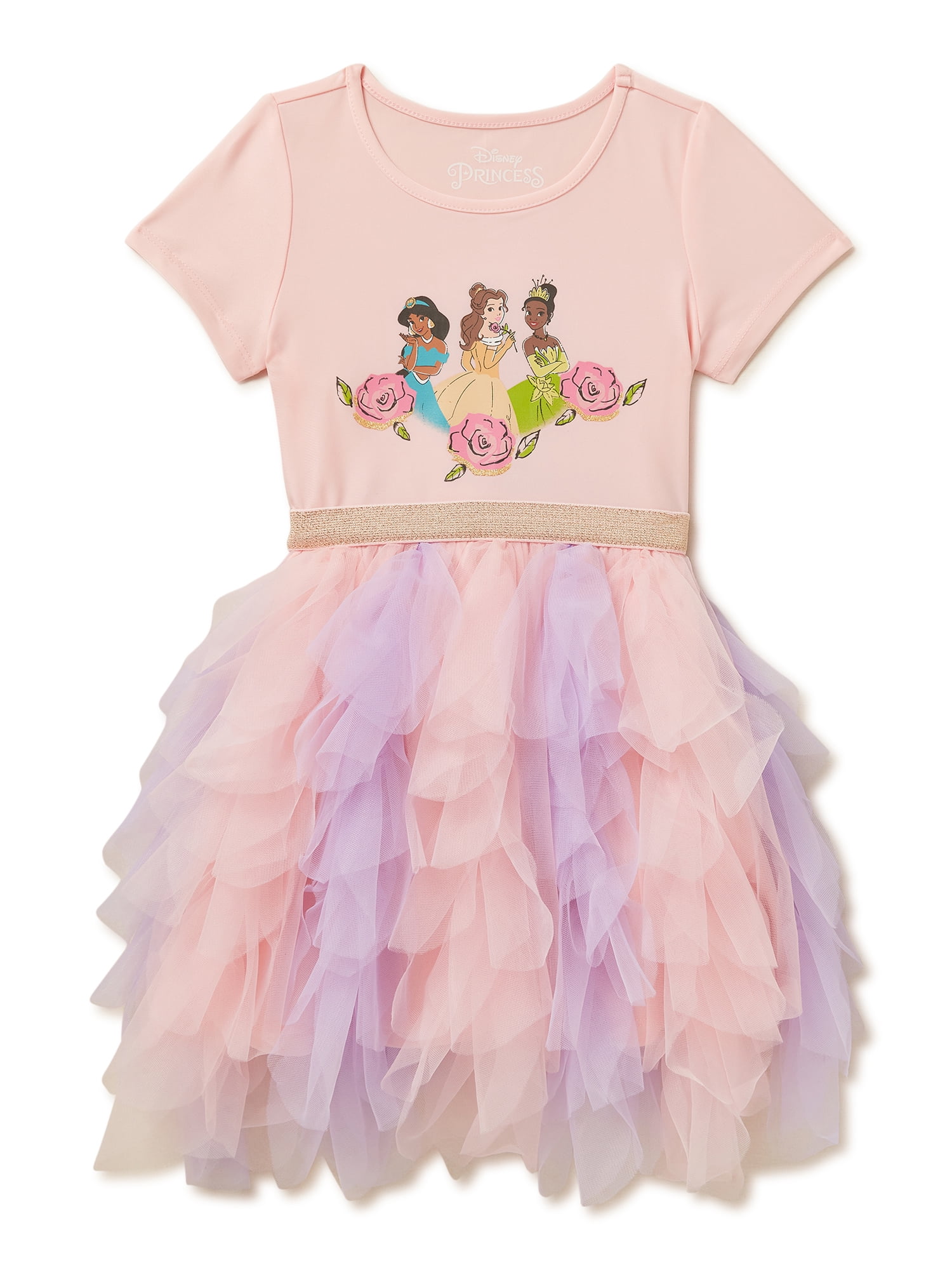 Disney Princesses Toddler Girl Short Sleeve Tutu Dress, Sizes 12M-5T ...