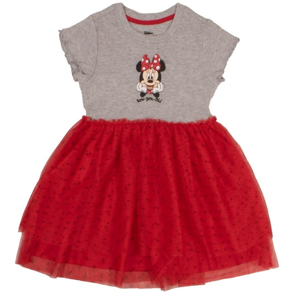 Disney Princesses and Minnie Mouse Girls Tutu Dress Princesses Moana Rapunzel Jasmine Double Ruffle Dress for Girls (Size 4-16)