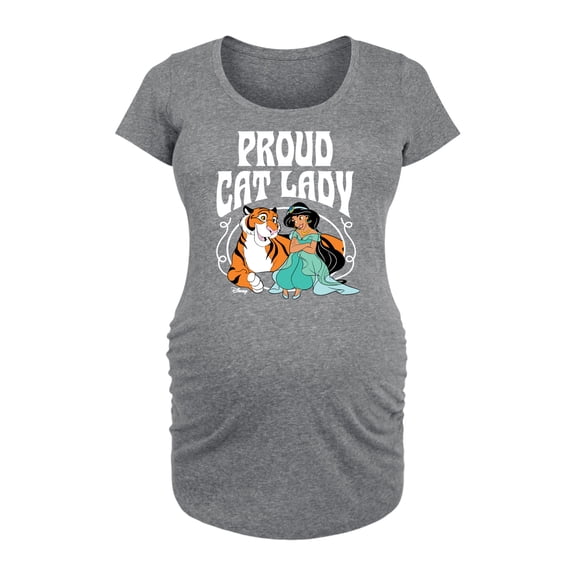 Disney - Proud Cat Lady Jasmine - Women's Maternity Scoop Neck Graphic T-Shirt