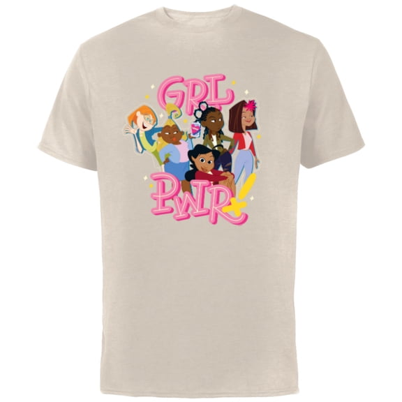 Disney Proud Family GRL PWR Girl Power Besties - Short Sleeve Cotton T-Shirt for Adults - Customized-Natural