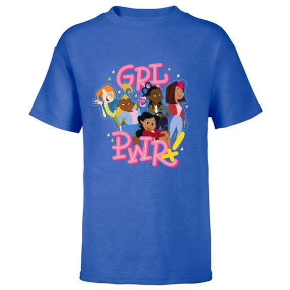 Disney Proud Family GRL PWR Girl Power Besties - Short Sleeve T-Shirt for Kids - Customized-Royal