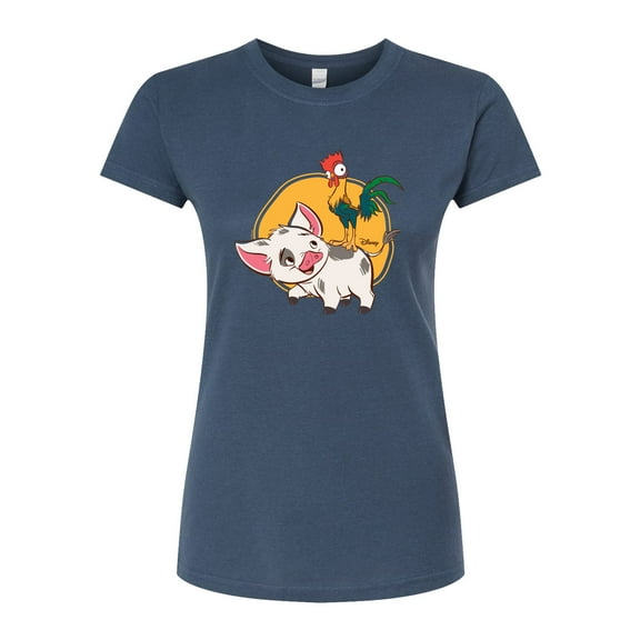 Disney - Pua And Hei Ehi - Juniors Fitted Graphic T-Shirt