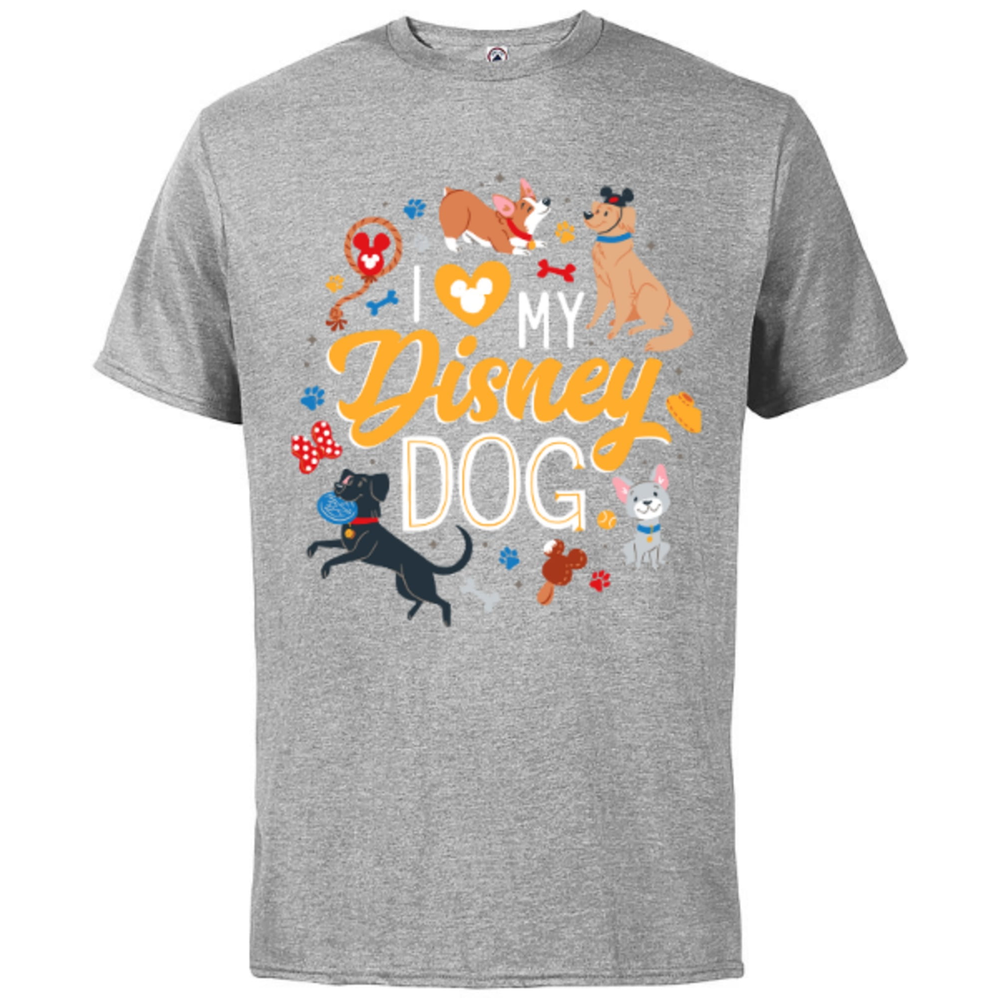 Disney Puppies I Love My Disney Dog Short Sleeve Cotton T Shirt