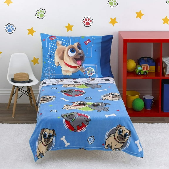 Disney Puppy Dog Pals 4 Piece Toddler Bedding Set - Puppy Pal Fun