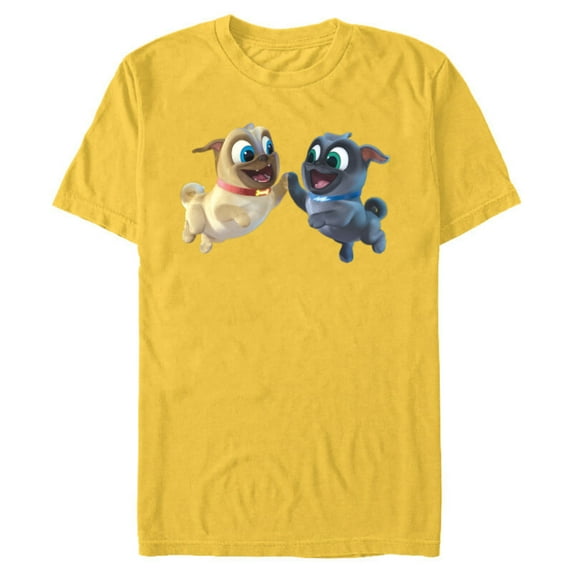 Disney Puppy Dog Pals Rolly Bingo High Five - Short Sleeve Blended T-Shirt for Adults -Customized-Yellow