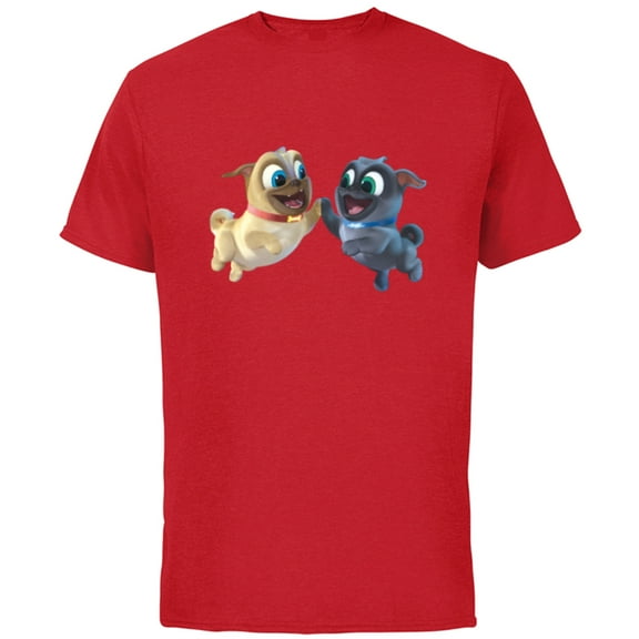 Disney Puppy Dog Pals Rolly Bingo High Five - Short Sleeve Cotton T-Shirt for Adults -Customized-Red