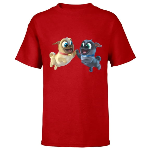 Disney Puppy Dog Pals Rolly Bingo High Five  - Short Sleeve T-Shirt for Kids- Customized-Red