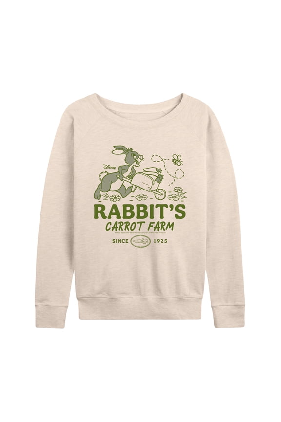 - Rabbit's Carrot Farm - Women's French Terry Long Sleeve Pullover