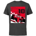 thumbnail image 1 of Disney Racing 10th Birthday 10 Years Old Mickey Mouse Racer - Short Sleeve Cotton T-Shirt for Adults - Customized-Charcoal, 1 of 5