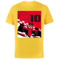 thumbnail image 1 of Disney Racing 10th Birthday 10 Years Old Mickey Mouse Racer - Short Sleeve Cotton T-Shirt for Adults - Customized-Yellow, 1 of 5