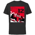 thumbnail image 1 of Disney Racing 12th Birthday 12 Years Old Mickey Mouse Racer - Short Sleeve Cotton T-Shirt for Adults - Customized-Black, 1 of 5