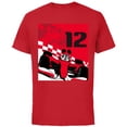 thumbnail image 1 of Disney Racing 12th Birthday 12 Years Old Mickey Mouse Racer - Short Sleeve Cotton T-Shirt for Adults - Customized-Red, 1 of 5