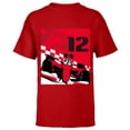 thumbnail image 1 of Disney Racing 12th Birthday 12 Years Old Mickey Mouse Racer - Short Sleeve T-Shirt for Kids - Customized-Red, 1 of 5