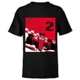 thumbnail image 1 of Disney Racing 2nd Birthday 2 Years Old Mickey Mouse Race Car - Short Sleeve T-Shirt for Kids - Customized-Black, 1 of 5