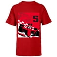 thumbnail image 1 of Disney Racing 5th Birthday 5 Years Old Mickey Mouse Race Car - Short Sleeve T-Shirt for Kids - Customized-Red, 1 of 5