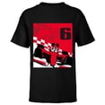 thumbnail image 1 of Disney Racing 6th Birthday 6 Years Old Mickey Mouse Race Car - Short Sleeve T-Shirt for Kids - Customized-Black, 1 of 5