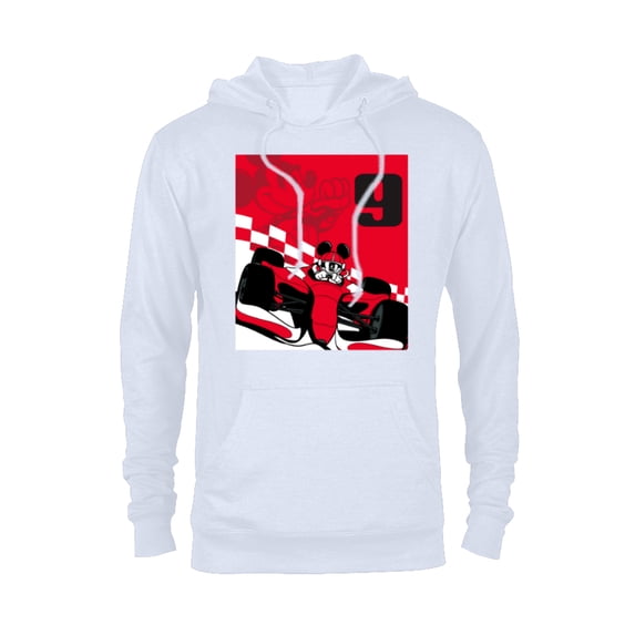 Disney Racing 9th Birthday 9 Years Old Mickey Mouse Race Car - Pullover Hoodie for Adults - Customized-White