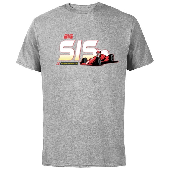 Disney Racing Big Sis Family Trip Race Car Vacation Matching - Short Sleeve Cotton T-Shirt for Adults - Customized-Athletic Heather