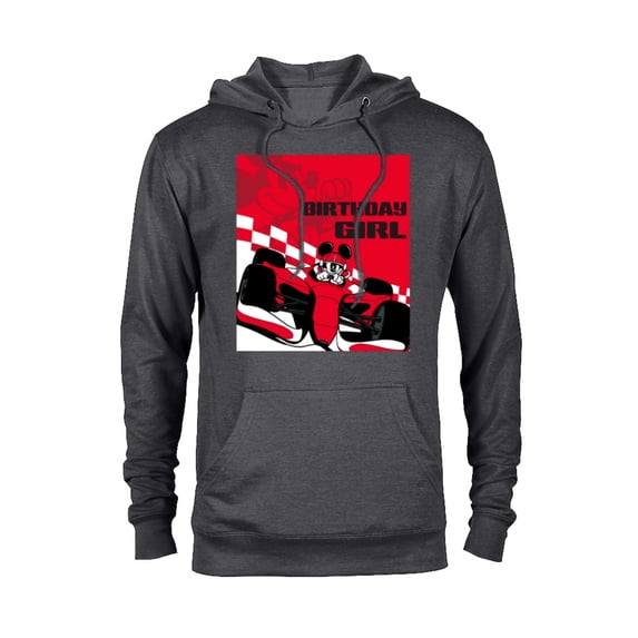 Disney Racing Birthday Girl Mickey Mouse Race Car Party Standard T-Shirt- Pullover Hoodie for Adults - Customized-Athletic Heather