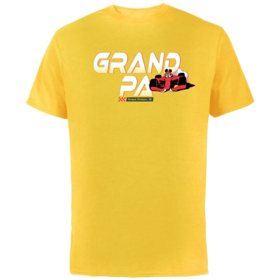 Disney Racing Grandpa Family Trip Race Car Vacation Matching - Short Sleeve Cotton T-Shirt for Adults - Customized-Yellow