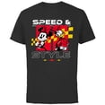 thumbnail image 1 of Disney Racing Minnie & Daisy Speed & Style Race Car Drivers - Short Sleeve Cotton T-Shirt for Adults - Customized-Black, 1 of 5