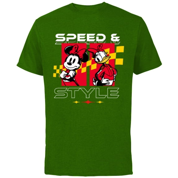 Disney Racing Minnie & Daisy Speed & Style Race Car Drivers - Short Sleeve Cotton T-Shirt for Adults - Customized-Kelly