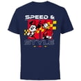 thumbnail image 1 of Disney Racing Minnie & Daisy Speed & Style Race Car Drivers - Short Sleeve Cotton T-Shirt for Adults - Customized-Navy, 1 of 5