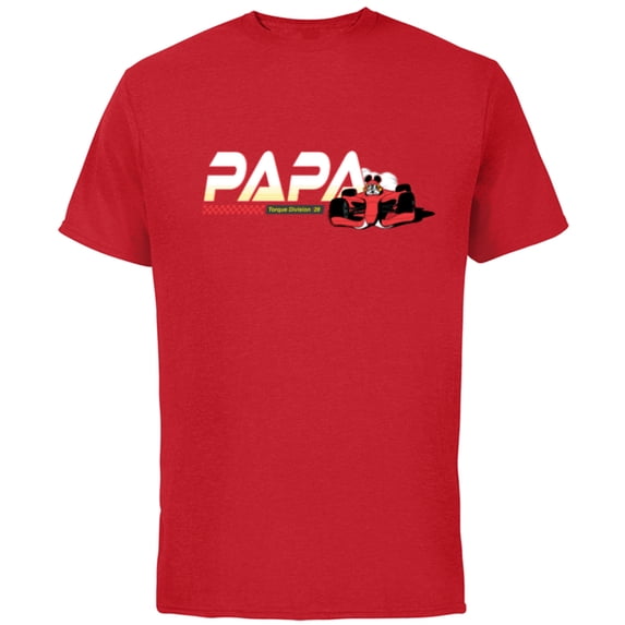 Disney Racing Papa Family Trip Race Car Vacation Matching - Short Sleeve Cotton T-Shirt for Adults - Customized-Red