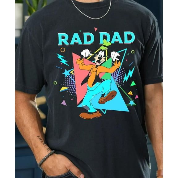 Disney Rad Dad T-Shirt, Disney Goofy Dad, Goofy Disney Family, Gift For Dad, Fathers Day Shirt,Black color,size XL