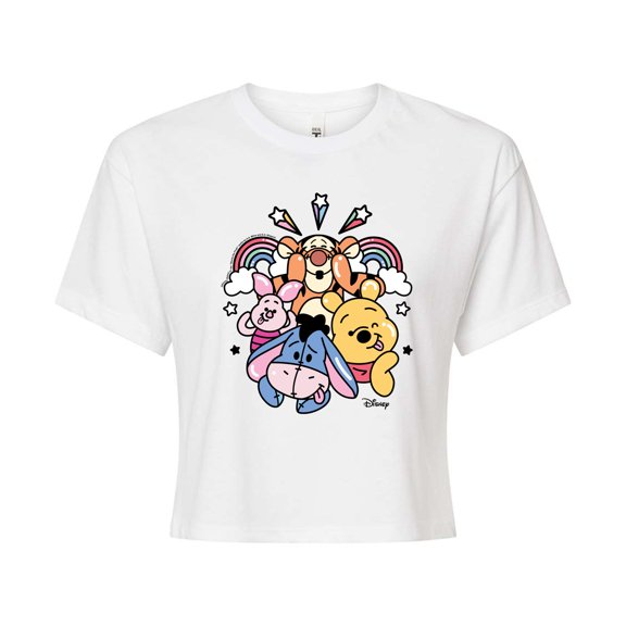 Disney - Rainbow And Stars - Juniors Cropped Cotton Blend T-Shirt