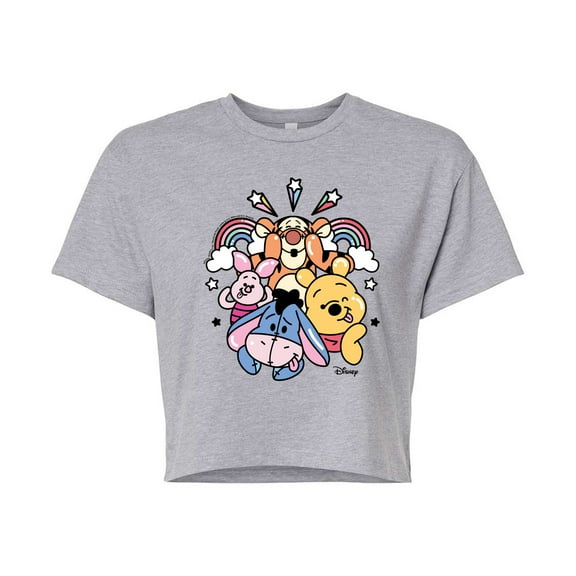Disney - Rainbow And Stars - Juniors Cropped Cotton Blend T-Shirt
