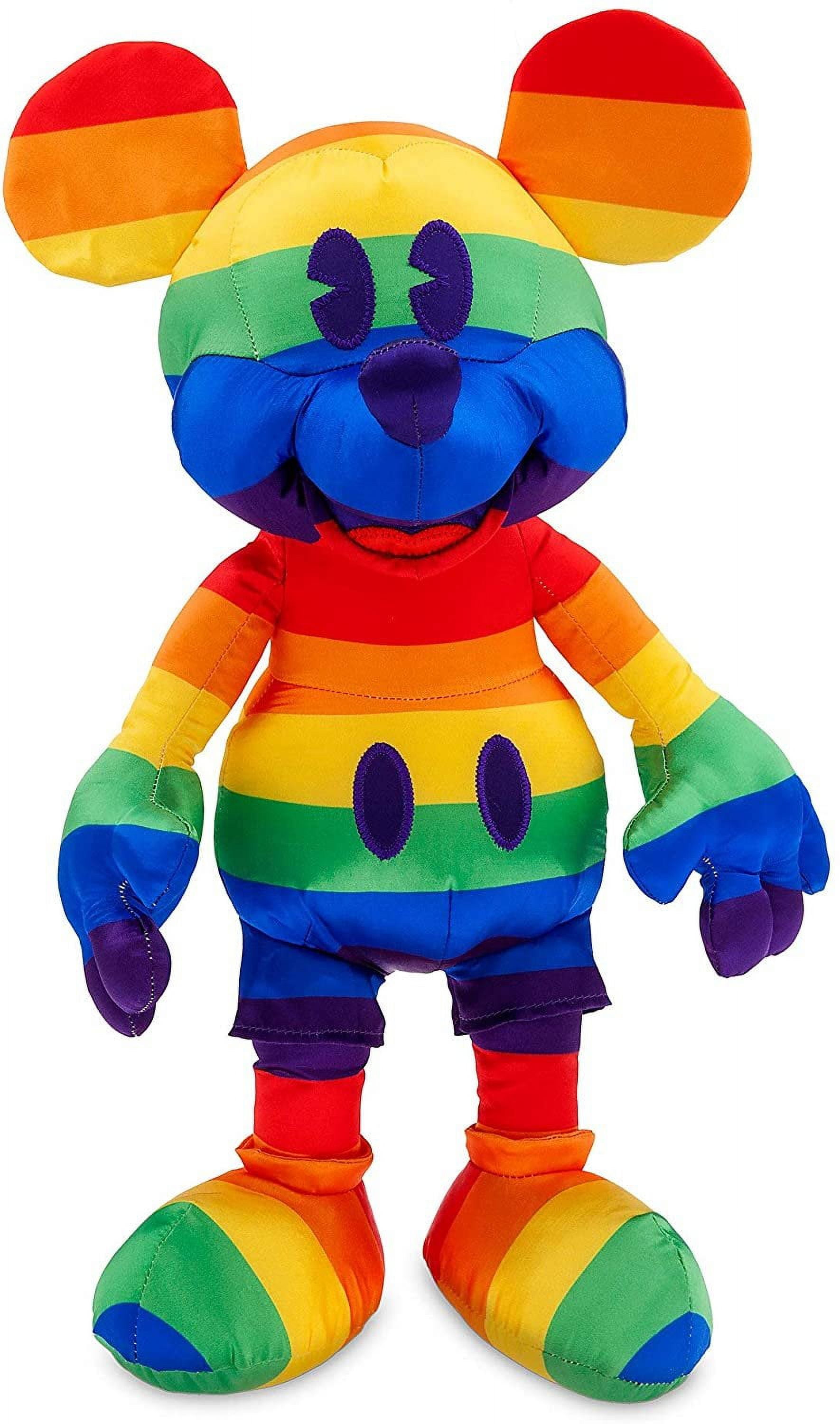 Medium Rainbow Satin Plush Mickey Mouse Toy