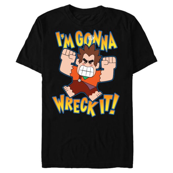 Disney Ralph Breaks the Internet I'm Gonna Wreck It T-Shirt- Short Sleeve Blended T-Shirt for Adults - Customized-Black